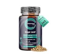 Sage Tablets - 365 Pack - 1 Year Supply - 1800mg High Strength Sage Leaf Tablets - Menopause Supplements - Vegan - By Clearwave Health