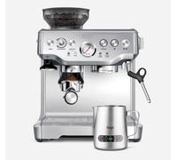 Sage the Barista Express with Temp Control Milk Jug, Manual Bean To Cup Coffee Machine, 16 Grind Setting, PID Temperature Control, Professional Steam Wand, Brushed Stainless Steel - BES875UK