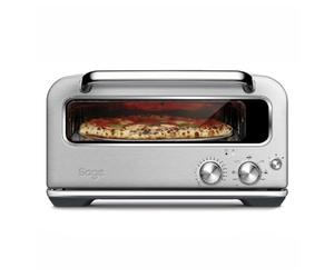 Sage - The Smart Oven Pizzaiolo - Brick Oven for Wood Fired Style Pizza - Leopard Spotted Crust 400°C, 7 Presets & Manual Mode - Peel & Pan included - Brushed Stainless Steel
