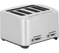 Sage - The Smart Toast - 4-Slice Toaster, 2000 W - Extra Wide Slots, 5 Browning Levels, Automated Lowering, Easy to Clean - Frozen, Crumpet, Lift & Look - Bagel, Toast, Bread - Brushed Aluminium