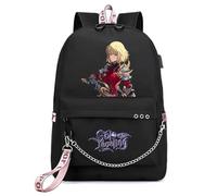 Sageam Unisex Anime Solo Leveling Backpack Casual Daypacks with USB Charging Port Classic School Bags with keychain for Students