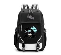 Sageam Unisex Anime Solo Leveling Backpack with USB Charging Port Laptop Daypacks Black School Bag for Men Boys