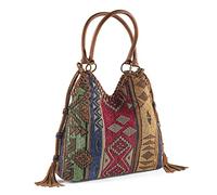 SAGEFINDS Natrona Tapestry Bag | Southwestern Pattern | Slouchy Purse | Snap Closure | Lined Interior with Pockets | 21” Long Double Handles | 16” H x 11” W