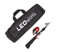 SageFurned 1.6m Fishing Rod and Reel for COMBO for Freshwater and Saltwater, Lightweight Telescopic Portable Design with ABS Body and Metal Movement, Black and Red