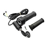 SageFurned 1 Pair 5-Pin Throttle Handlebar with Power Lock for 24V-72V E-for Bike, Compatible with 22mm Handlebar, Black, Includes 2 Keys