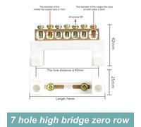 SageFurned 10 Holes Copper Ground Terminal Row with Screws for Distribution Cabinet - Neutral Bar for Easy Installation, Compatible with Copper Conductors