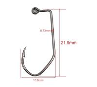 SageFurned 100pcs V Bend 90 Degree Aberdeen Offset Jig Fly Fishing Hook, Strong Wire Fish Hook for Fly Tying, Black Nickel Plated, Silver Metal Hooks, Size 21.6-37.4mm, Compatible with Various Lures