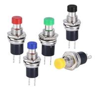 SageFurned 20 Pcs Momentary Push Button Switch Normally Closed Metal On Off Switch DIY Model Light Control for Red for Black