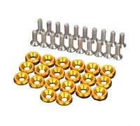 SageFurned 20 Sets M6 x 15 mm Hex Bolts and Washers Gold Anodised for Bumper Mudguard Engine Compartment 6061 Aluminium