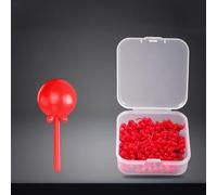 SageFurned 200pcs Silicone Fishing Soft Beads 5mm with Tail, Dynamic Sway Lure Bait for Freshwater Fish, Red Worm Scented for Carp Pike Bass