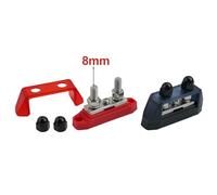 SageFurned 2PCS Dual Stud Bus Bar Power Distribution Block 250A Rated for Automotive and Marine Use with Protective Covers, Copper Alloy & Nylon Construction