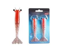 SageFurned 2PCS Sinking Ironclad Shrimp Lure 9.5cm 11.5cm Soft Bait Realistic PVC Fishing for Crankbaits, Red + Gold/Gold + Red/Black + Sand/Red + Sand/Black + Red