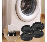 SageFurned 4 Pack Anti Vibration Feet for Washing Machine, Rubber Appliance Stabilizer Pads with Beehive Texture, Non Slip Noise Reducing Support for Washer, Dryer, Refrigerator - Black