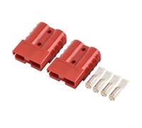 SageFurned 50A 600V Forklift Power Connector Quick Disconnect Terminal for Battery EV Solar Systems - Heavy Duty Copper Silver Plated Grey Red Blue Green Black 48x35x82mm(red)