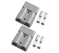 SageFurned 50A 600V Forklift Power Connector Quick Disconnect Terminal for Battery EV Solar Systems - Heavy Duty Copper Silver Plated Grey Red Blue Green Black 48x35x82mm(Gray)