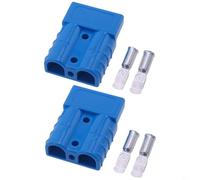 SageFurned 50A 600V Forklift Power Connector Quick Disconnect Terminal for Battery EV Solar Systems - Heavy Duty Copper Silver Plated Grey Red Blue Green Black 48x35x82mm(blue)