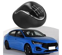 SageFurned 6 Speed Gear Shift Knob for Ford for Mondeo S-MAX C-MAX Focus for Transit, Black PU Leather with Clear 6-Speed Scheme, Enhanced Driving Experience