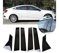 SageFurned 6pcs Black Casement Pillar Posts Trim Cover Set For Honda Civic 2016-2018 Car Pillar Middle Column Post Trim Cover(Pillar Posts Trims)