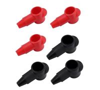 SageFurned 6Pcs Terminal Covers for Car Battery Pile Head Protective Cap, Compatible with Battery Stud, Plastic Protective in Red and Black (3 Each)