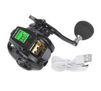 SageFurned 7.2:1 Digital Baitcasting Reel with Fish Bite Alarm and Depth Positioning, 7+1 Ball Bearings, Rechargeable, for Left/Right Hand, Compatible with 0.16mm/200m or 0.23mm/120m Line, Black