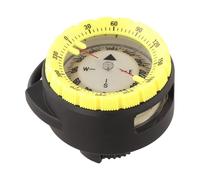 SageFurned ABS Luminous Diving Compass for Scuba with Tube Clamp, Reading Window Underwater Navigation Tool Compatible with Aqualung Gear, 50m Depth Rating, Black/Yellow/Grey