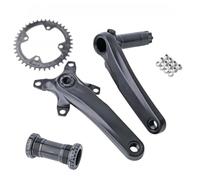 SageFurned Alloy 6061+7075 Hollow Crankset for 10/11-Speed 104BCD 32-36T Single Disc for Bicycle, Q-Factor 160mm, 29mm Spindle Compatible with Mountain for Bike, Black, 170mm