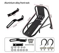 SageFurned Aluminum Alloy for Bike Front Rack for Electric Bicycles - Luggage Carrier with Triangular Support, Anti-Slip Screw Holes, Compatible with Disc Brakes, 23 x 15 x 12 cm, Black