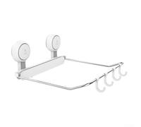 SageFurned Bathroom Kitchen Wall Storage Rack No-Drill Space-Saving Drainage System Multipurpose Organiser Sturdy ABS Iron Construction White 24.6x24.6x11.8cm