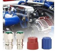 SageFurned Car A/C R-12 to R-134a Retrofit Conversion Adapter Kit with 7/16"-20 UNF x 16 mm and 13 mm Valves for Automotive Air Conditioning Systems