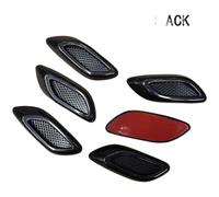 SageFurned Car Hood Side Vents ABS Carbon Fiber Stickers 6PCS for General Fit for AUTO Decoration, Black, 10.8 x 3.7 cm