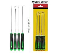 SageFurned Car Remover Tool Set with O for RING Oil Seal Gasket Puller, Straight and 90° Pick Hooks for Automotive Repair, 13.5 cm Hardened Steel Shaft with Non-Slip Handle, Green