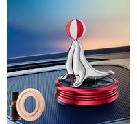 SageFurned Car Solar Aromatherapy Machine for Dashboard - ABS + Aluminum Alloy, Energy-Saving Solar Powered with Rotating Sea Lion Design, Compatible with Car Center Console Decoration, Black