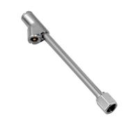 SageFurned Car Tire Valve Extension with Dual Head Inflator for Bikes, Motorcycles and Small Vehicles, 1/4" External Thread, Zinc Alloy Nozzle, Silver (16x1.6x1.55cm)