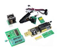SageFurned CH341A USB Programmer with for SOIC8 Clip and 1.8V Adapter for In-Circuit Programming of 24/25 Series Flash EEPROMs, Black