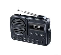 SageFurned Compact Portable AM FM Radio, 5W Loud Speaker, 1200mAh Rechargeable Battery, Type-C Charge, Wireless Stereo for Outdoor Travel Camping(Black)
