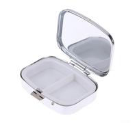 SageFurned Creative Metal Pill Box with Compact Portable Design for Secure Medicine Storage and Versatile Jewellery Organisation, Elegant Silver Case for Travel or Everyday Use(A)