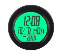 SageFurned Digital Car Clock Thermometer with Solar Power and LCD Display, Automatic Backlight with Vibration Sensor, Green