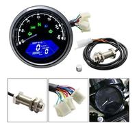 SageFurned Digital LCD Motorcycle Speedometer & Tachometer with 12000 RPM, 199 km/h Range, 6-Digit Odometer, Turn Signal & High Beam Indicators, Weatherproof ABS Instrument Cluster for Motorcycles