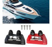 SageFurned Dual Stud Bus Bar 100A DC MAX 12-48V Power Distribution Block Holder for RV Marine Solar Systems, 2 pcs M10 Red & Black