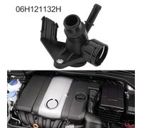 SageFurned Engine Coolant Hose Flange for A4 A5 for A6 for Q5 for Allroad .8T 20L 2009-2017, OEM 06H121132H, Black Plastic Radiator Coolant Hose Replacement