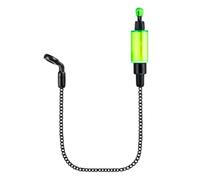 SageFurned European Style Carp Fishing Soft Chain Bite Alarm with Adjustable Line Clip and Glow Rod Chamber for Night Fishing, 7 x 1 cm, Red
