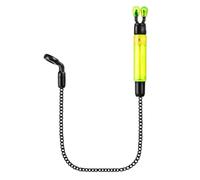 SageFurned European Style Carp Fishing Soft Chain Bite Alarm with Adjustable Line Clip and Glow Rod Chamber for Night Fishing, 7 x 1 cm, Red
