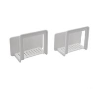SageFurned Floating Router Shelf Wall Mounted Rack for Internet Cable Storage, No Drill Installation Holder for TV Box and DVD Player, Odorless Wood Plastic, Polished Corners, White, 1 Unit(2PACK)