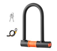 SageFurned for Bicycle U-Shaped Lock 16mm Thickened Alloy Steel Anti-Theft Lock with Silicone Cover and 120cm Steel Cable for Mountain for Bike, Electric for Bike, 2 Keys Included