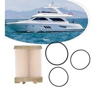 SageFurned Fuel Filter for Element for Pleasure Craft, Replacement for RP080026 BE5017, PA66 Nylon & Nitrile Rubber Material, Includes 3 Gaskets
