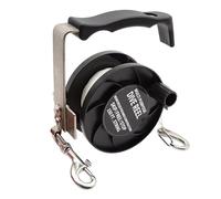 SageFurned Handheld Scuba Reel for Cave Diving | 150FT/290FT Guide Line with SKIP/FREE/STOP Modes | ABS Body & 316 Stainless Steel Handle | White Nylon Rope | Red/Yellow/Black