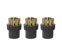 SageFurned Heavy Duty M8 Brush Head Set for Steam Mops, Includes Soft, Brass and Steel Brushes for Kitchen and Bathroom, Compatible with Major Steam Cleaners(M8 copper brush)