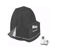 SageFurned Heavy Duty Sand Filter Pump Cover for INTEX 12-16 Inch, 420D Oxford Fabric with Windproof Buckle and Zipper, 25.9x24.4x28.3 Inch, Grey(black)