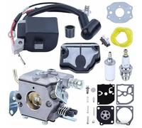SageFurned High-Pressure Carburetor Assembly for 36 41 136 137 141 142 Chainsaws, Kit with Ignition Coil Fuel Filter Line Gasket, Fits WT-834 W-29 530071987