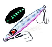 SageFurned Iron Plate Fishing Lure 30g/40g/60g Glow in Dark Fast Sinking Jig for Boat, Pink